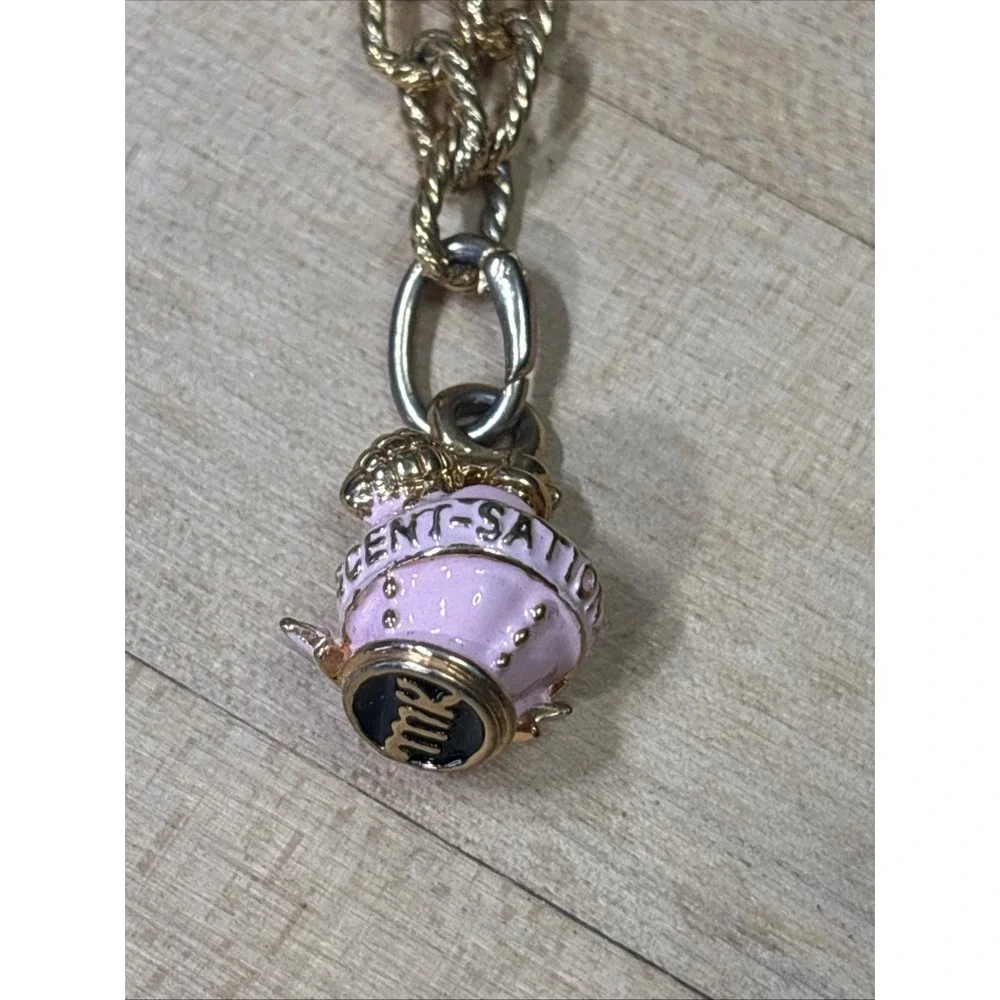 Vintage Y2K Michael Kors Sensational Perfume Charm Gold Tone Link Bracelet